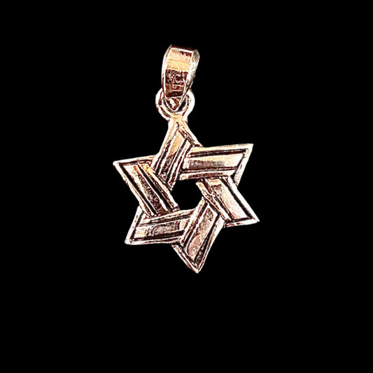 Star of David Black Strips Pendant