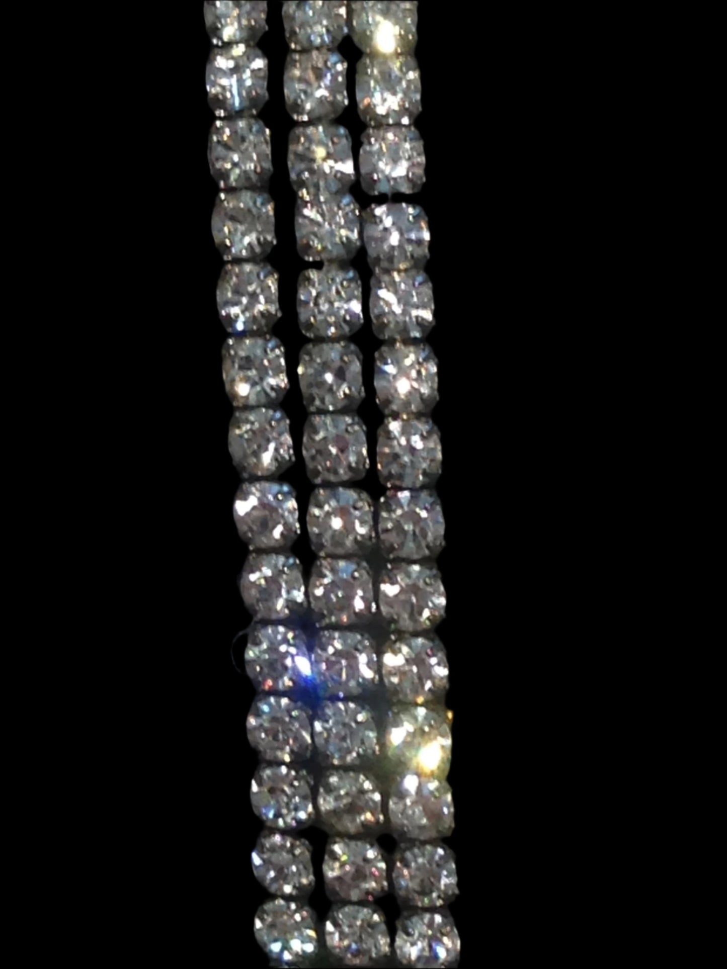 3-Strand White Crystal Bracelet