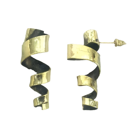 Bronze Curling Ribbon Earring