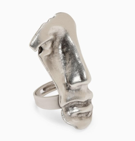 Face Profile Pewter Ring