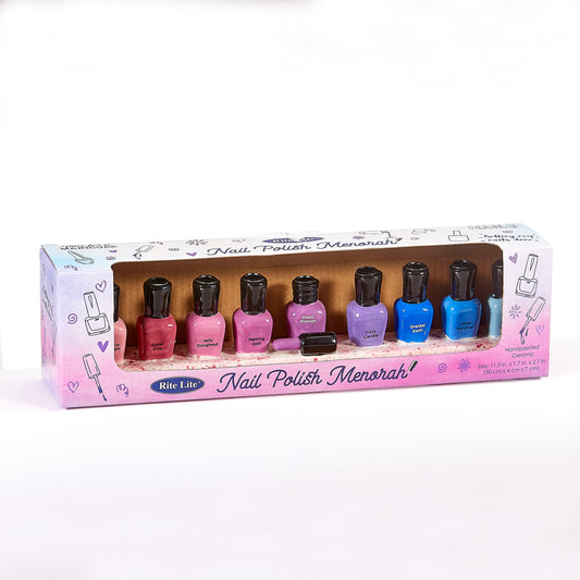 Hand-Painted Ceramic Nail Polish Menorah