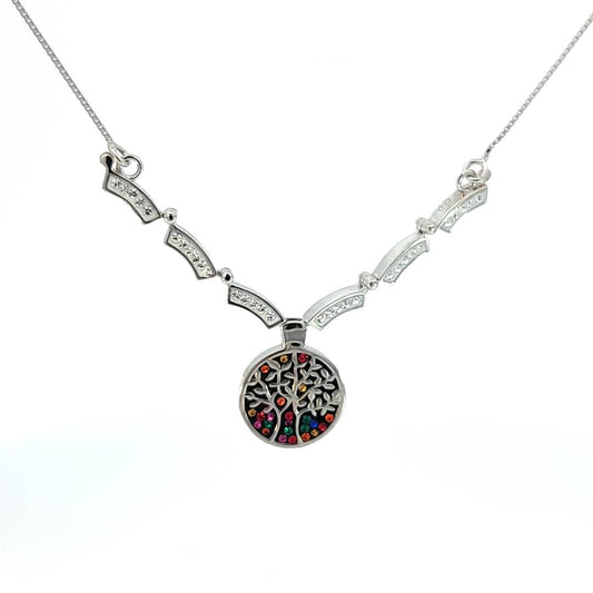 Crystal Star of David and Tree of Life Reversible Necklace