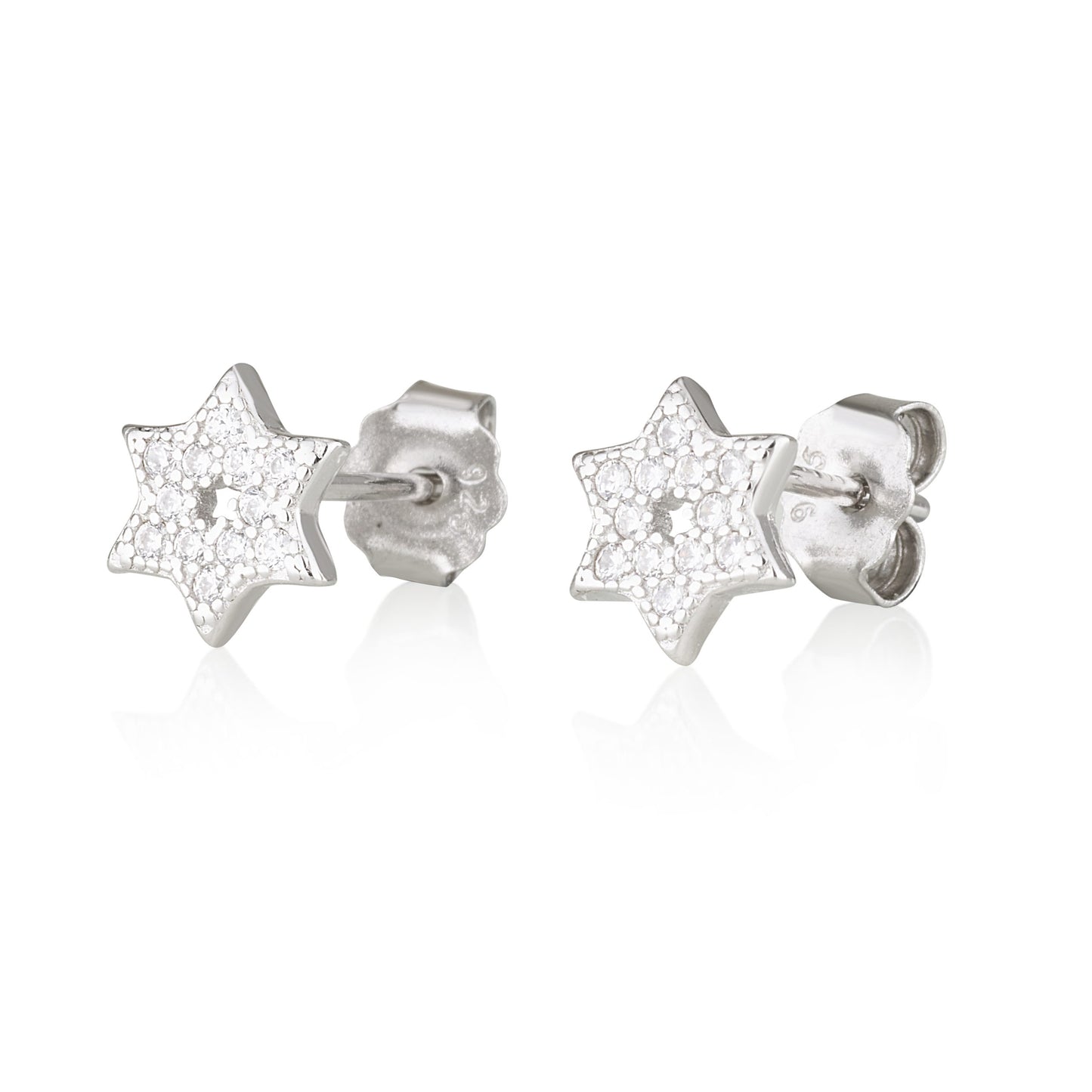 White Star of David Earrings