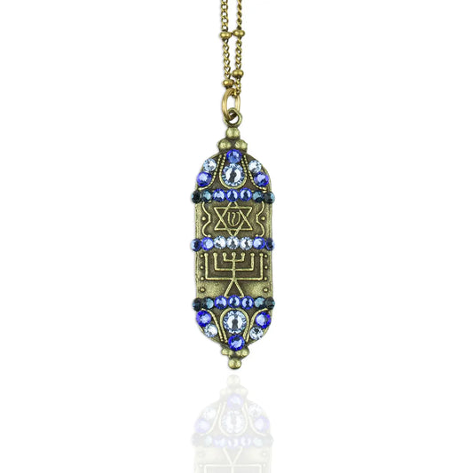 Rayna Crystal Mezuzah Necklace