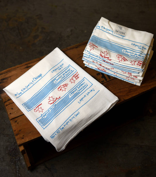 Chicago Flag Tea Towel