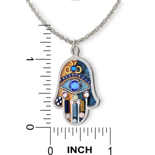 Seeka Blue and Gold Hamsa