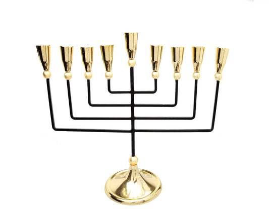 Black and Gold Straight cut Menorah