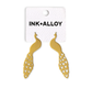 Raquel Large Peacock Post Earrings Brass