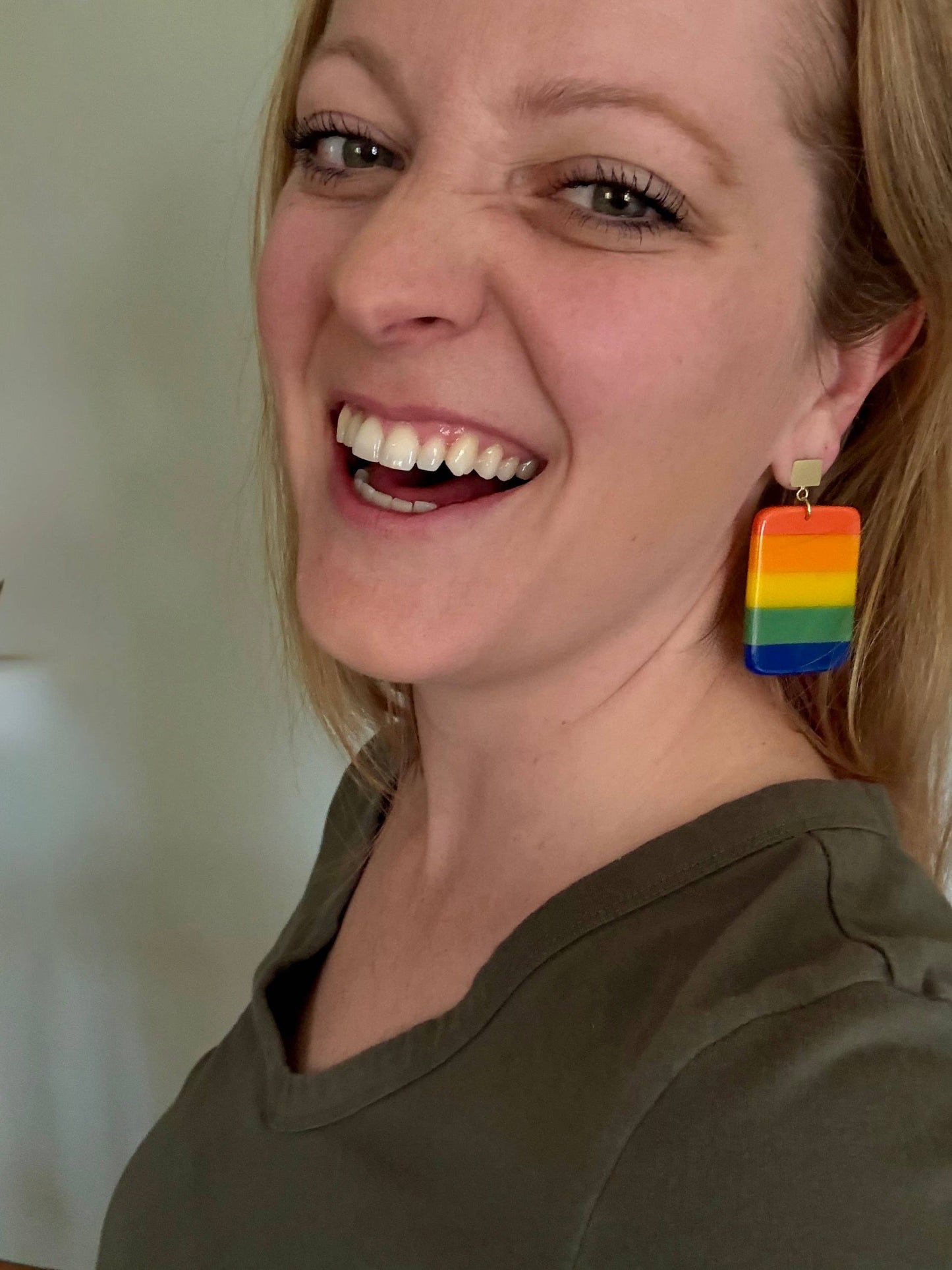 Radiant Rainbow Resin Earrings