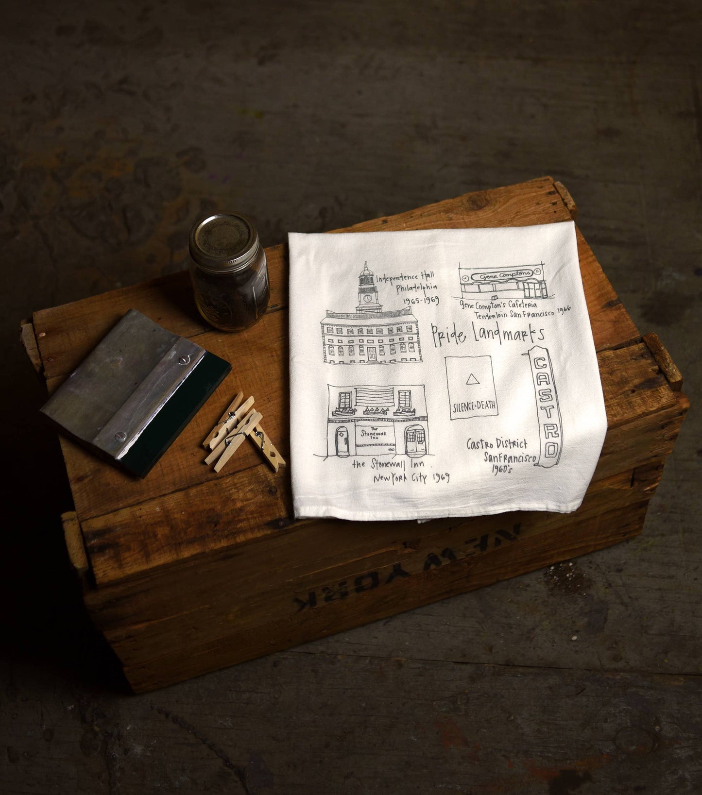 Pride Landmarks Tea Towel | kitchen | flour sack | dish