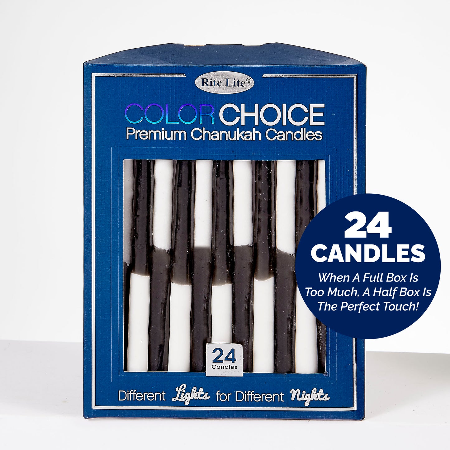 Black & White Menorah Candles