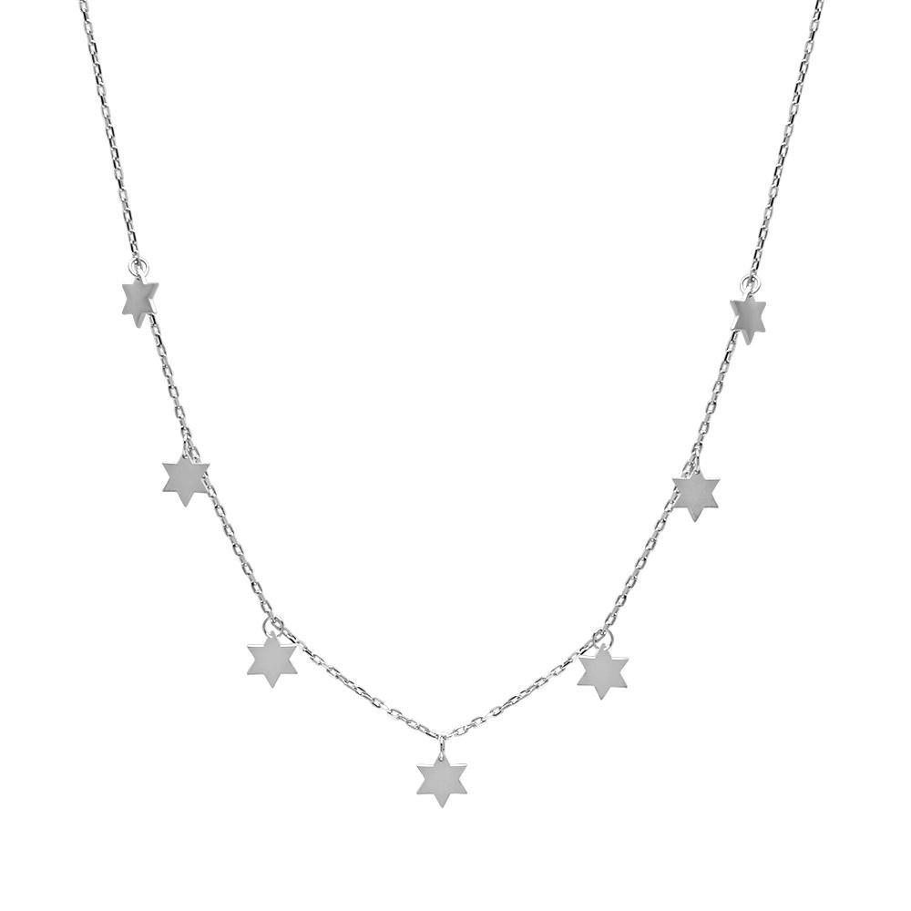 Stars of David Multi Charm Necklace