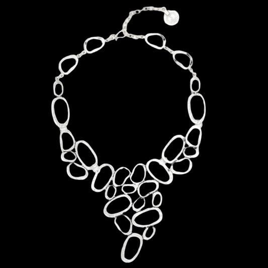 Pewter Chain Link V Necklace