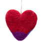 Rainbow Heart Dove Handmade Felt Ornament