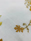 Linen Embroidered Golden Floral Challah Cover