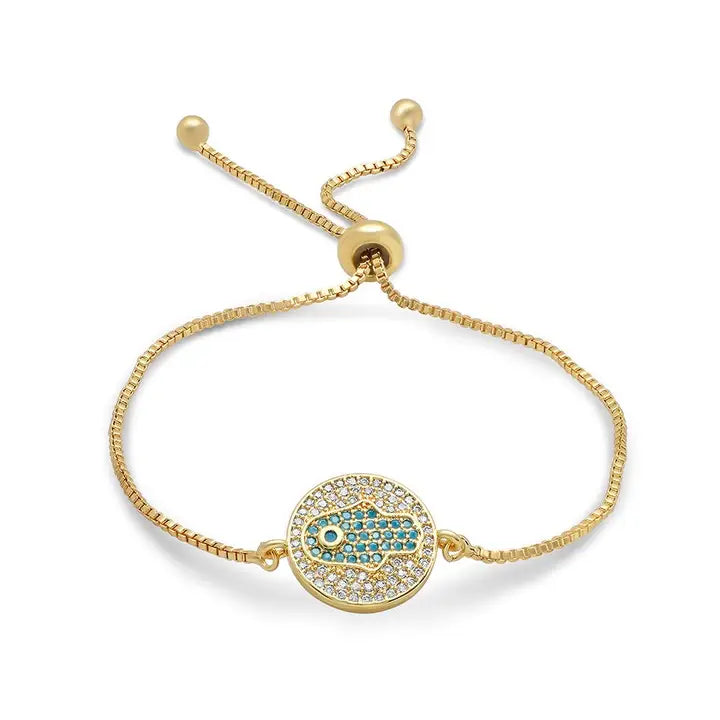 Gold Adjustable Hamsa Bracelet