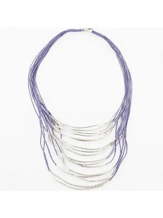 Multi-Strand Cotton & Tube Necklace
