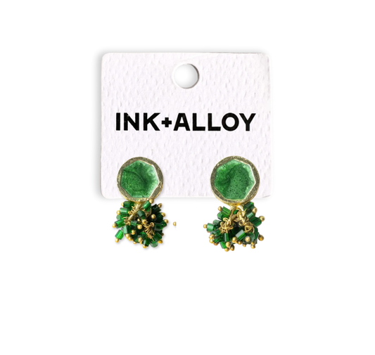 Kimberly enamel earring (green)