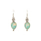 Handmade Pewter Earrings With Green Opal