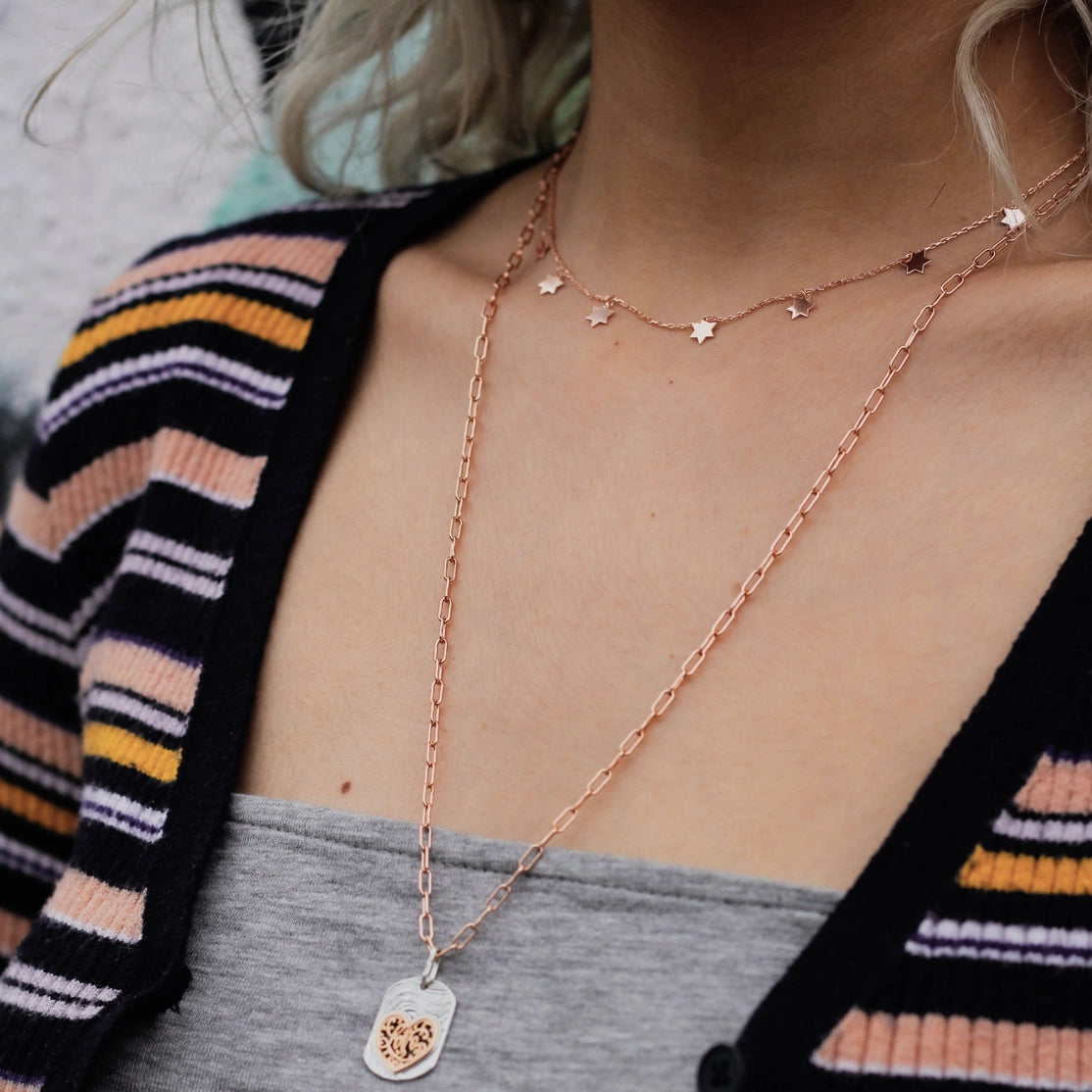 Stars of David Multi Charm Necklace