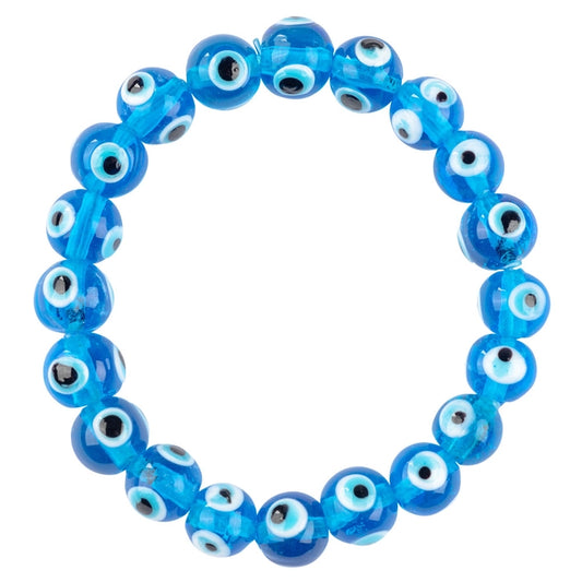 Glass Bead Evil Eye Bracelet