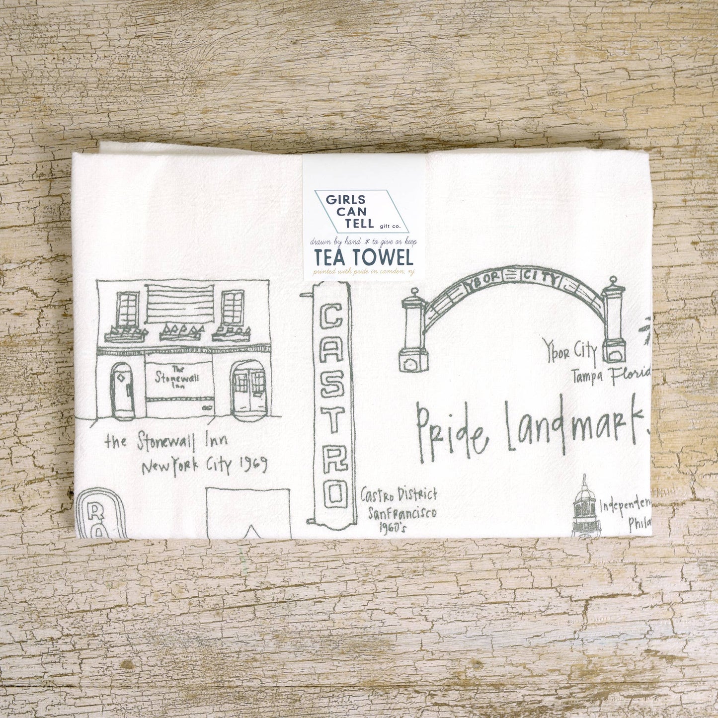 Pride Landmarks Tea Towel | kitchen | flour sack | dish