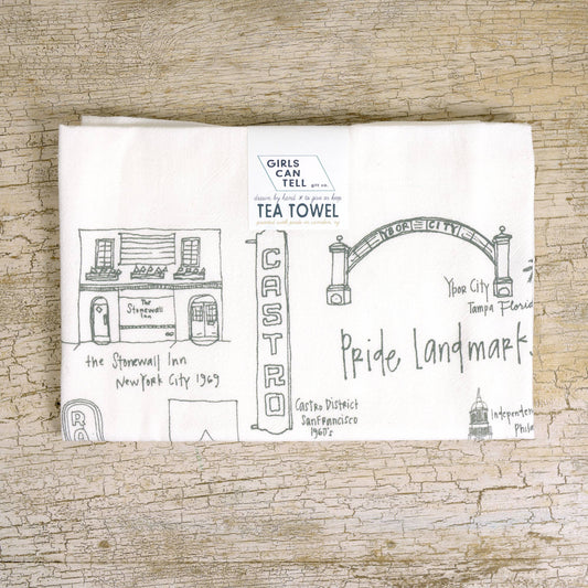 Pride Landmarks Tea Towel | kitchen | flour sack | dish