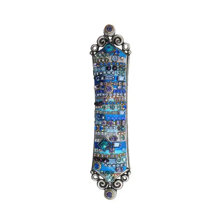 Mezuzah in Multi Blue