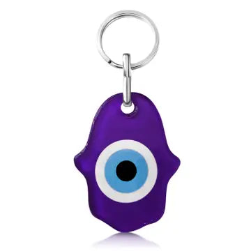 Hamsa Glass Keychain