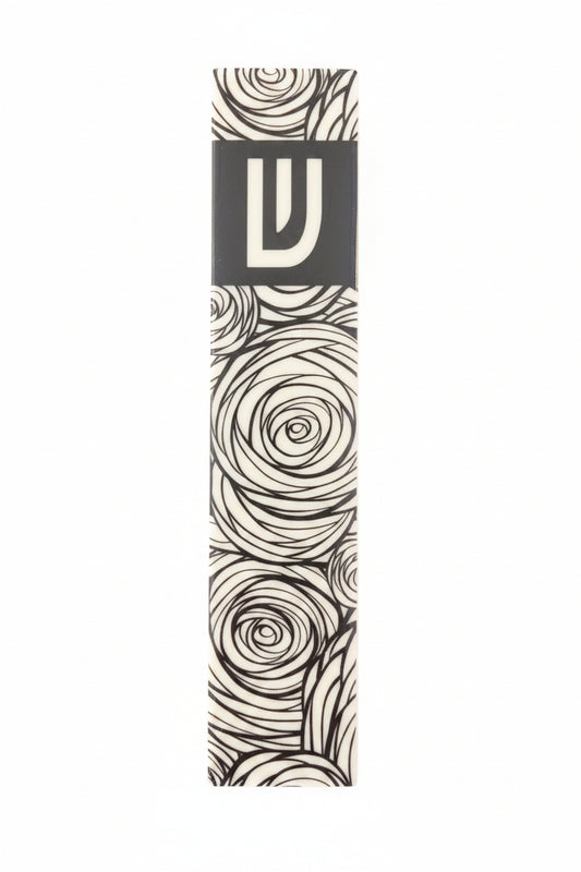 Mezuzah - Aluminum Lucite Black/White