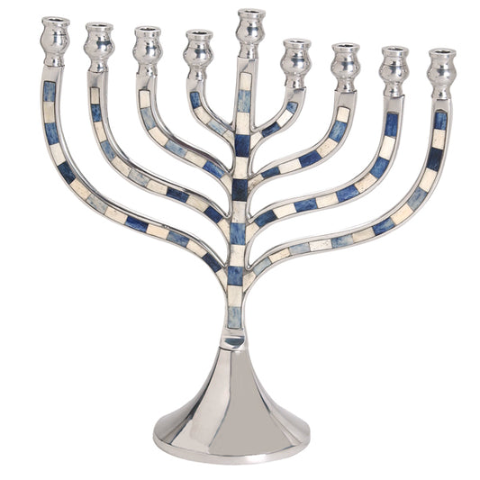 Menorah Blue and White M-4812