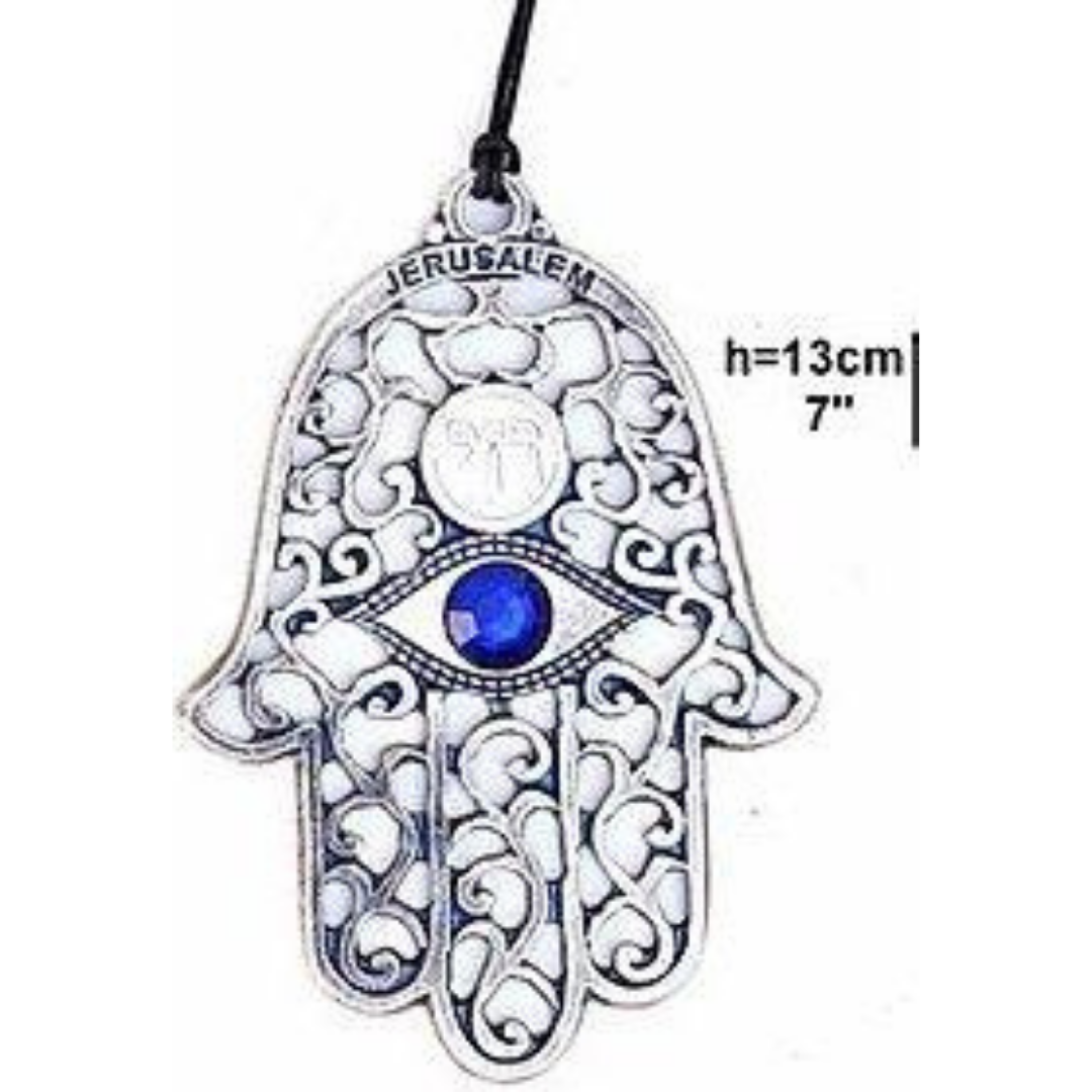 Hamsa Pewter w/Blue Eye