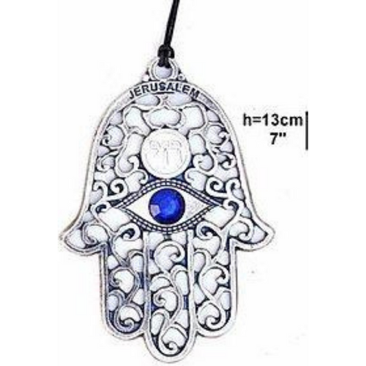 Hamsa Pewter w/Blue Eye