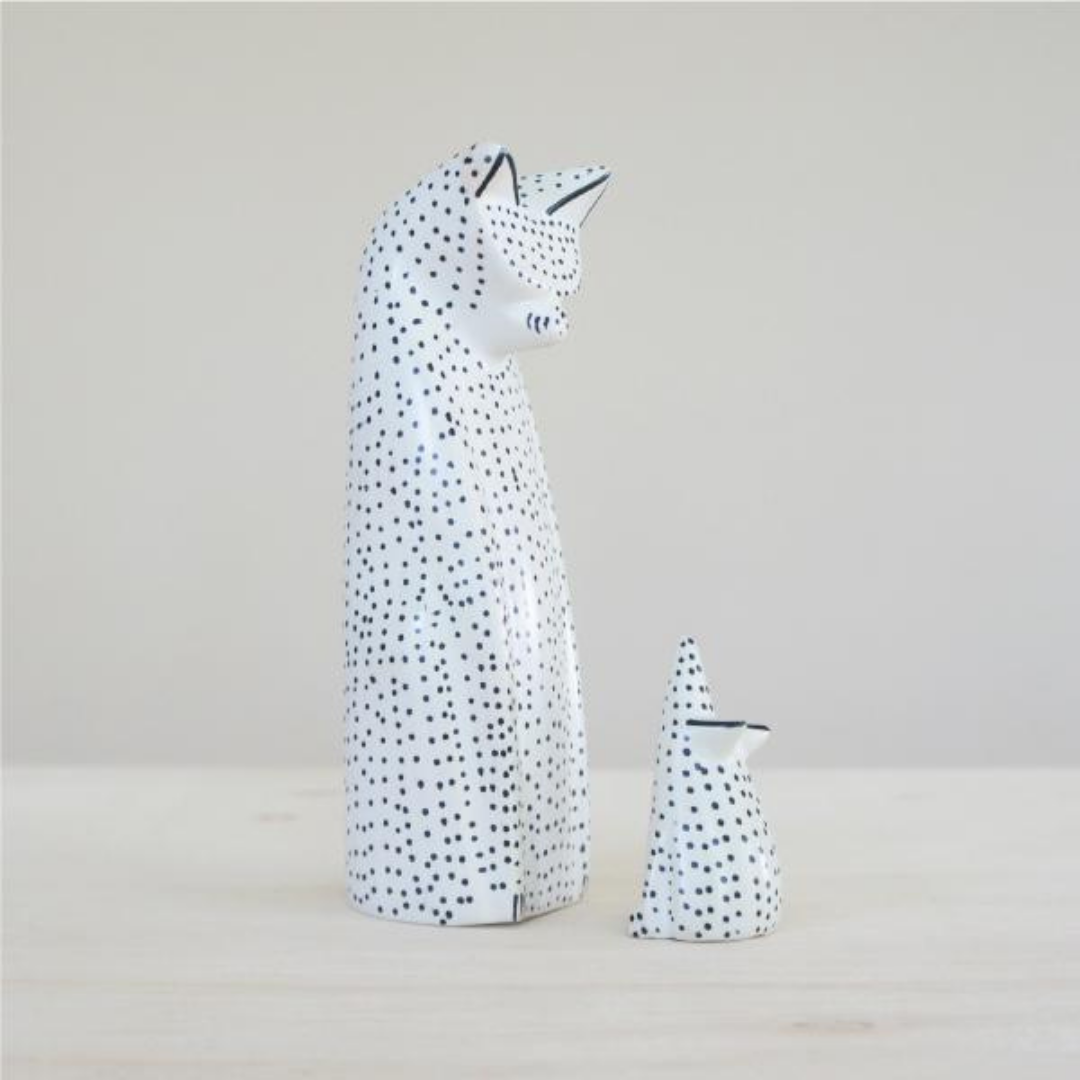 Soapstone White Cat and Mouse