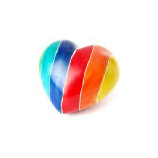 Rainbow Heart Soapstone - Medium
