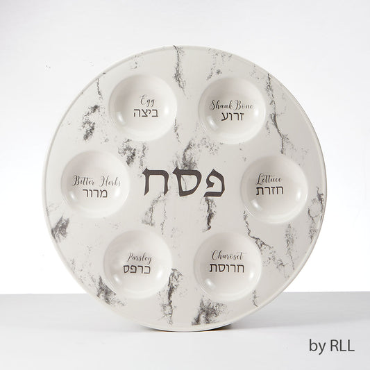 Marble Ceramic Seder Plate
